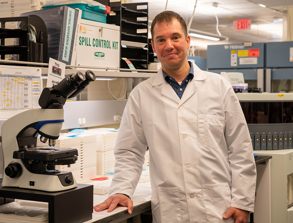 Dr. Steven Hrycaj, Technical Director of the Immunohistochemistry Lab